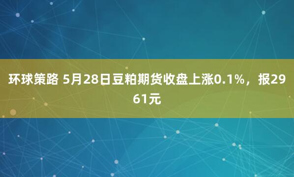 环球策路 5月28日豆粕期货收盘上涨0.1%，报2961元
