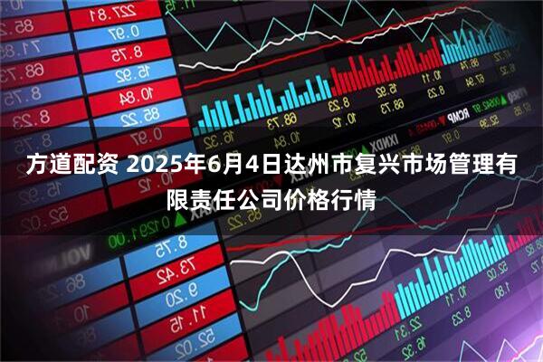 方道配资 2025年6月4日达州市复兴市场管理有限责任公司价格行情