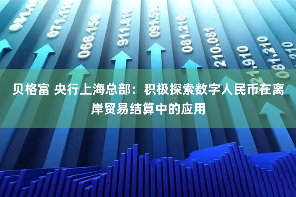 贝格富 央行上海总部：积极探索数字人民币在离岸贸易结算中的应用