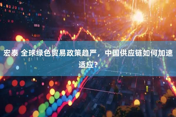 宏泰 全球绿色贸易政策趋严，中国供应链如何加速适应？
